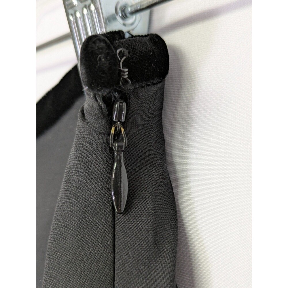 Womens Black Maxi Skirt Size 4 Rayon Silk Velvet Stamped Flowers - Picture 5 of 11